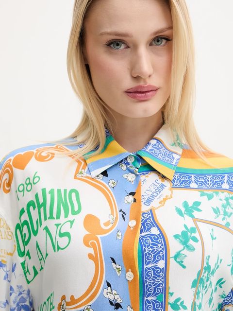 Moschino Jeans koszula damska kolor multicolor relaxed z kołnierzykiem klasycznym 0217 3735