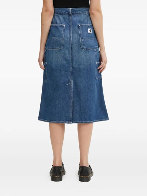 Carhartt WIP front-pockets A-line midi skirt - Blue