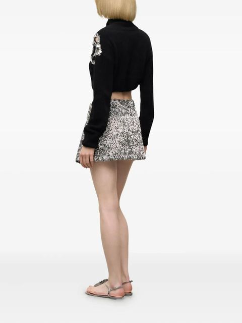 AREA crysta- cluster sequin mini skirt - Silver