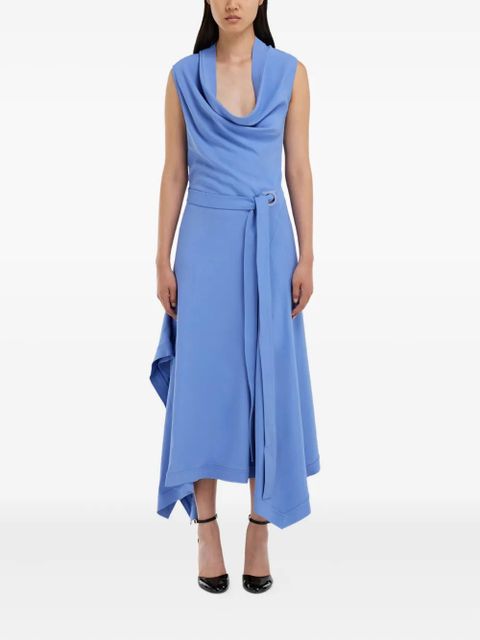 Ferragamo cowl-neck asymmetric dress - Blue - zdjęcie produktu nr 2