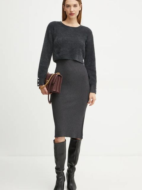 Pinko torebka skórzana kolor fioletowy 100941 A0GK