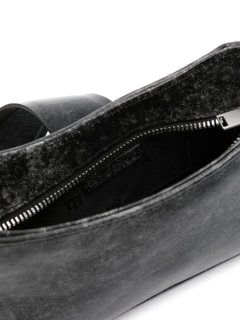 MISBHV cracked-effect leather shoulder bag - Grey