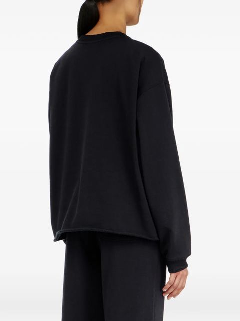 Diesel Peached raw-hem cotton sweatshirt - Black