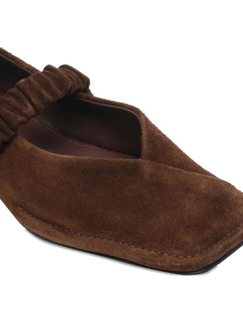 ALOHAS square-toe ruched ballet flats - Brown