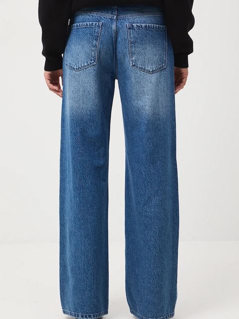 Medicine jeansy bawełniane damskie kolor niebieski