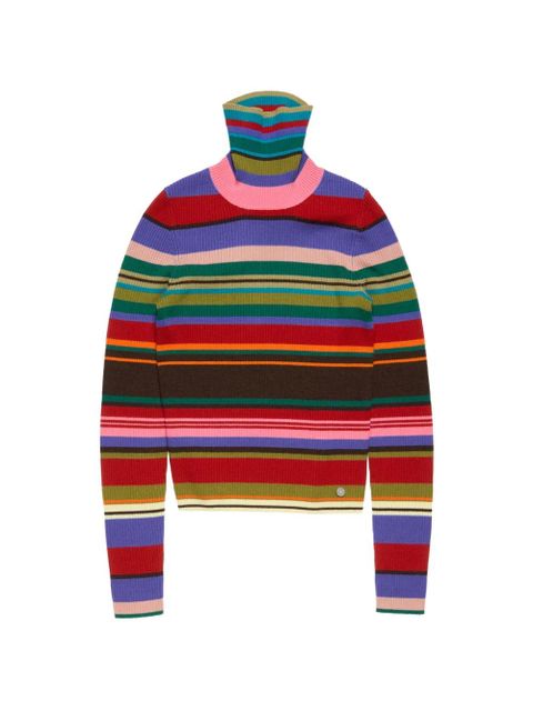 Acne Studios striped-pattern turtleneck sweater - Red - zdjęcie produktu nr 1