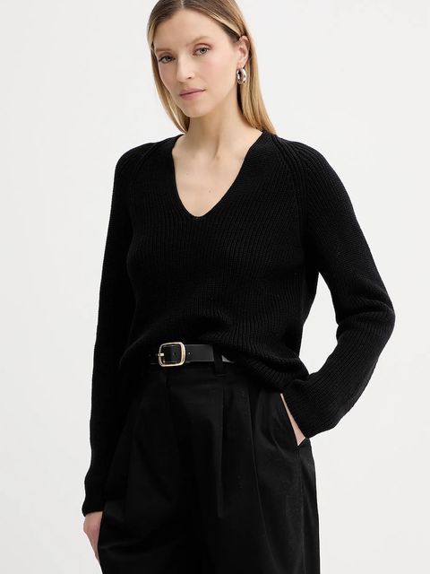 Marc O'Polo sweter bawełniany damski kolor czarny 506605960097 - zdjęcie produktu nr 1