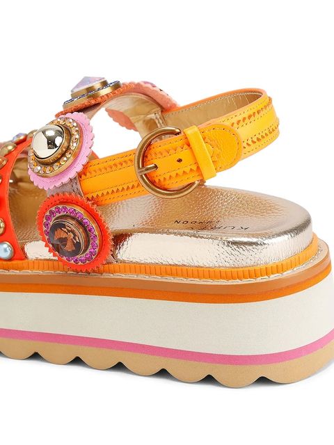 Kurt Geiger London sandały na platformie damskie skórzane Octavia Sling Flatform - zdjęcie produktu nr 1