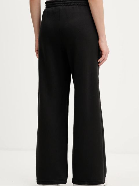 adidas Originals spodnie dresowe Essentials Wide Leg Fleece damskie kolor czarny gładkie JX5251