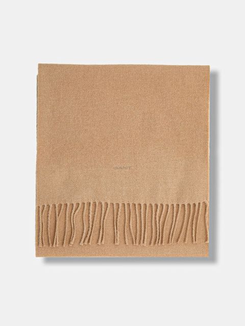 Gant szalik wełniany kolor brązowy gładki 9920203