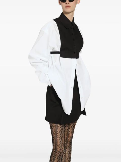 Dolce & Gabbana bib-detail oversize shirt - White