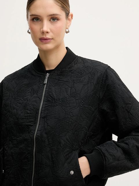 Sisley kurtka bomber kolor czarny przejściowa 2PDVLN069