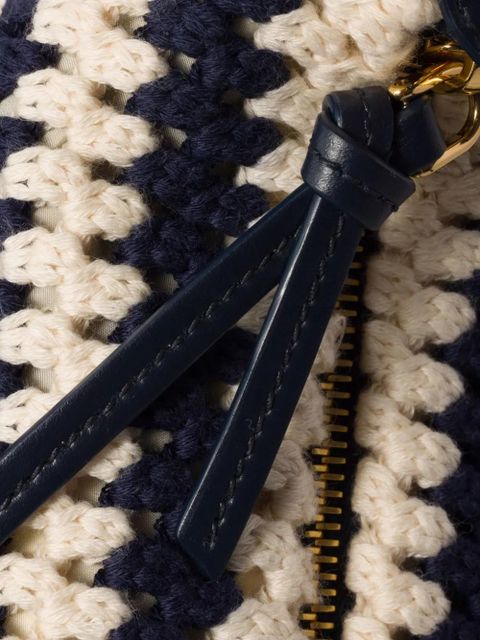 Miu Miu striped crochet shoulder bag - Blue