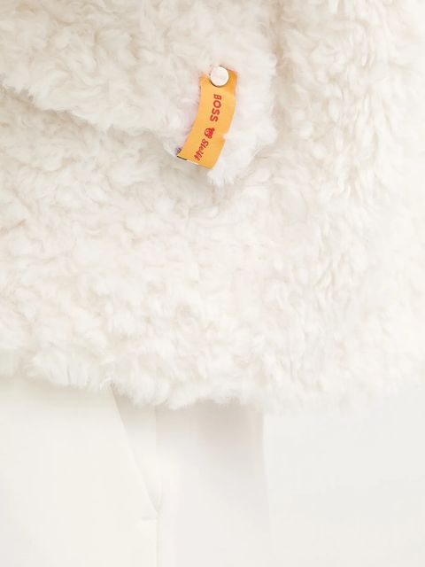 BOSS płaszcz z domieszką wełny kolor biały 50550632