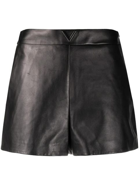 Valentino Garavani high-waist leather shorts - Black - zdjęcie produktu nr 1