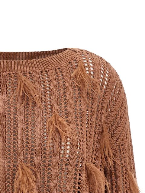 TWINSET perforated cotton sweater - Brown