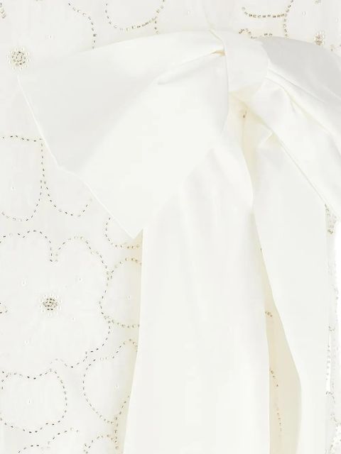 Self-Portrait satin mini dress - White