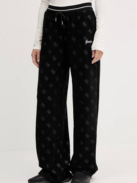 Guess spodnie dresowe PAULINA damskie kolor czarny wzorzyste V5BB00 K1902 - zdjęcie produktu nr 1