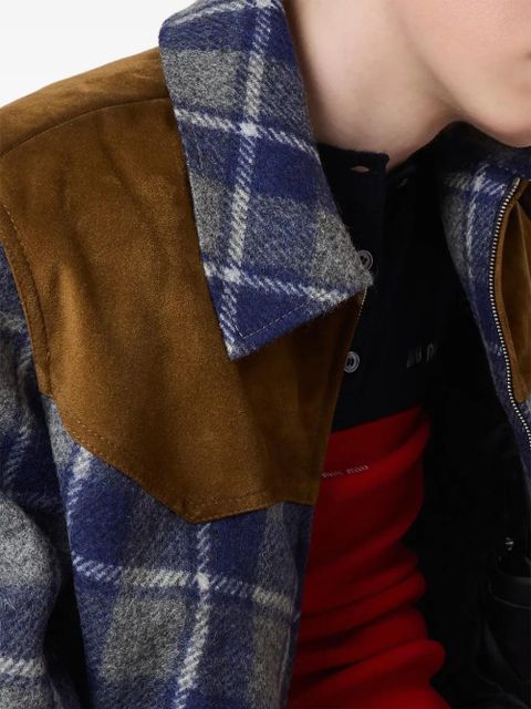 Miu Miu check-pattern jacket - Blue