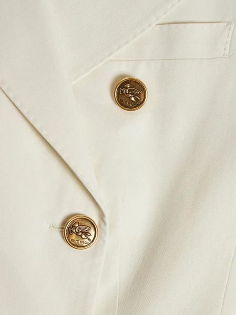 ETRO logo-embossed buttons double-breasted jacket - White