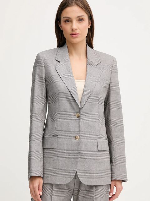 Joop! marynarka kolor szary jednorzędowa wzorzysta 30047099