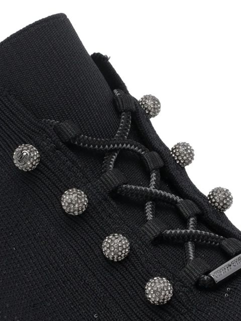 Jimmy Choo Veles elasticized round-toe sneakers - Black