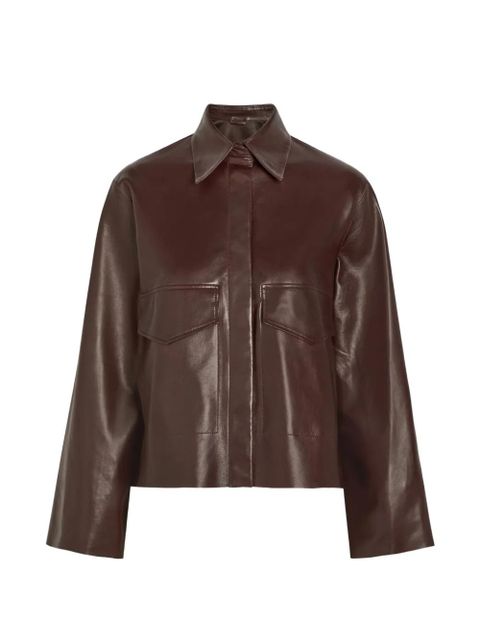 Nour Hammour Darcy leather flap-pockets jacket - Red - zdjęcie produktu nr 2