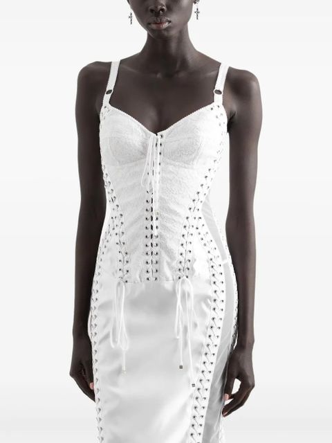 Dolce & Gabbana semi-sheer panels midi dress - White