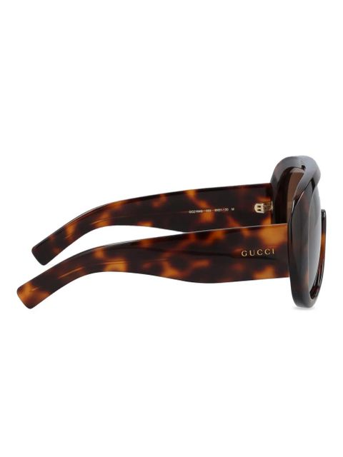 Gucci logo-detailed sunglasses - Brown