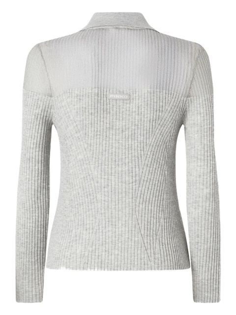 PINKO ribbed polo top - Grey - zdjęcie produktu nr 2