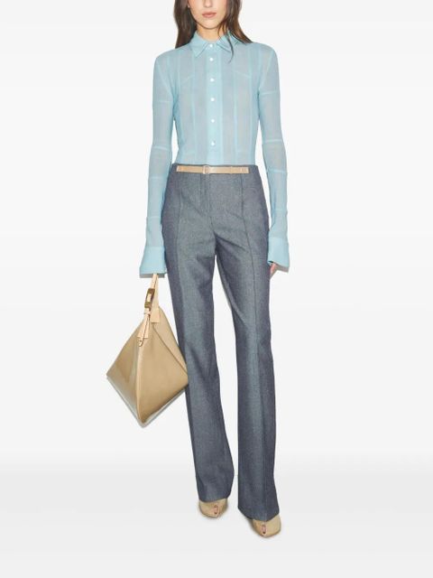 Tory Burch sheer long-sleeve shirt - Blue - zdjęcie produktu nr 2