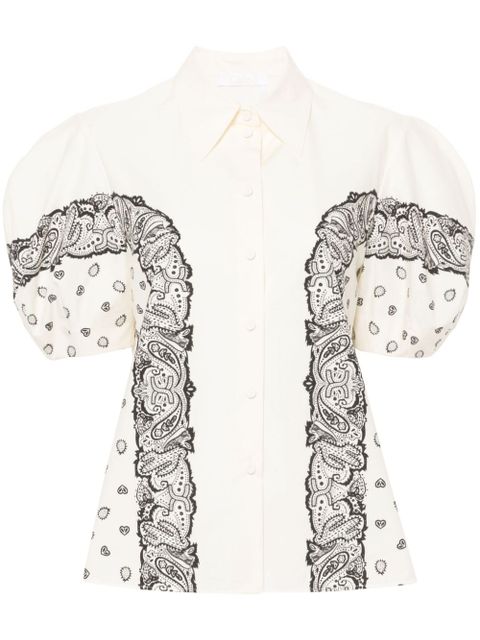 Chloé bandana-print cotton blouse - Neutrals - zdjęcie produktu nr 1