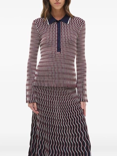 Simkhai Colleen long-sleeve polo top - Blue