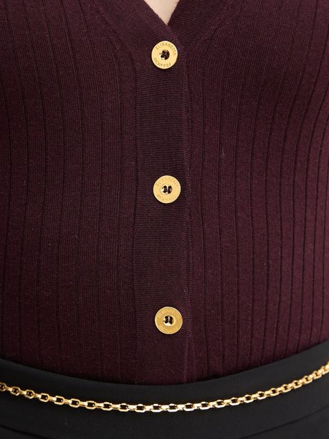 Elisabetta Franchi kardigan z dodatkiem wełny damski kolor bordowy lekki MK33S57E2