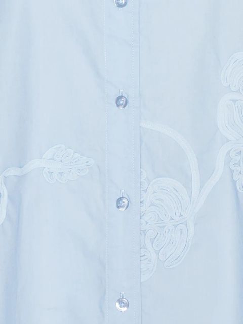 ROTATE BIRGER CHRISTENSEN floral-appliqué oversized shirt - Blue