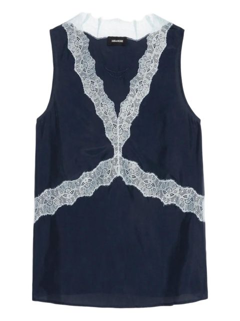 Zadig&Voltaire Tasao lace-trim top - Blue - zdjęcie produktu nr 1