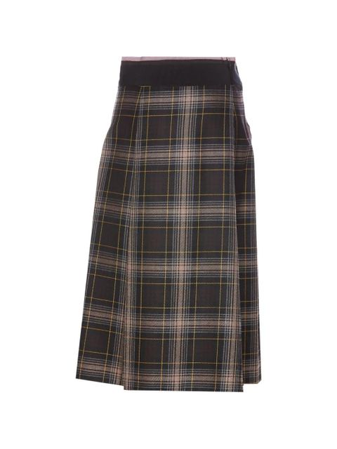 FENDI plaid-pattern midi skirt - Brown - zdjęcie produktu nr 2