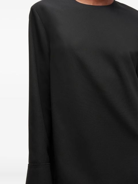 GANNI ruffled cape-attachment mini dress - Black