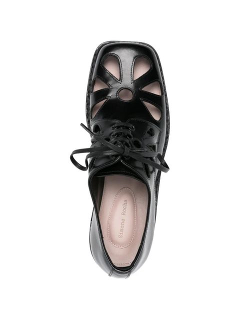 Simone Rocha cut-out Derby shoes - Black
