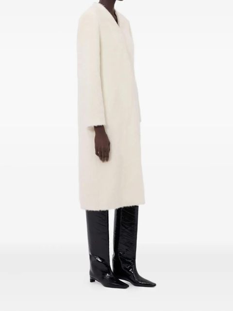 LouLou de Saison V-neck single-breasted coat - White