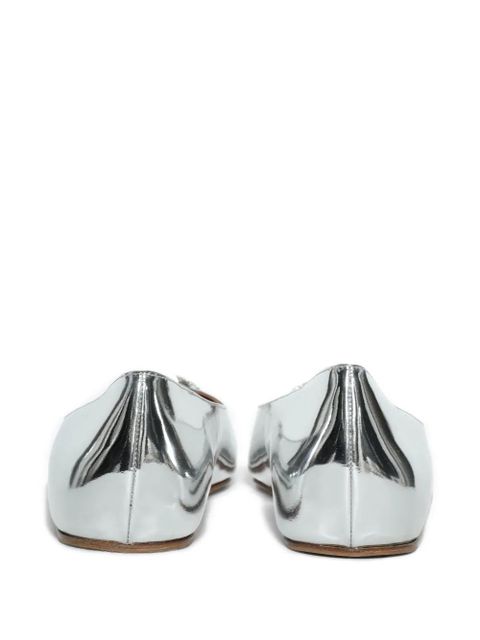 Amina Muaddi Camelia ballet flats - Silver