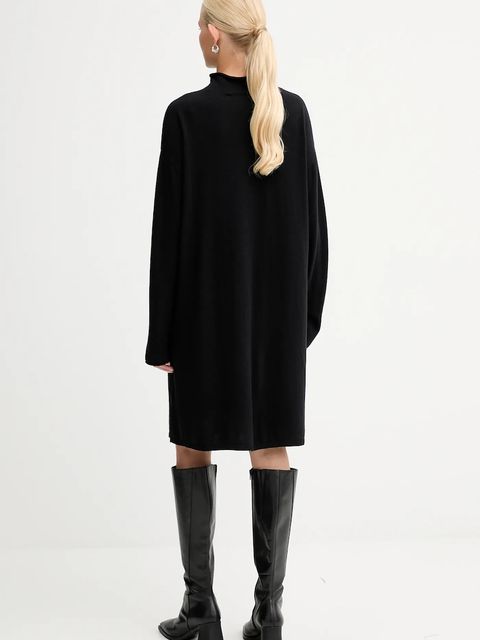 Marc O'Polo sukienka z dodatkiem wełny kolor czarny mini oversize 509511867033 - zdjęcie produktu nr 2