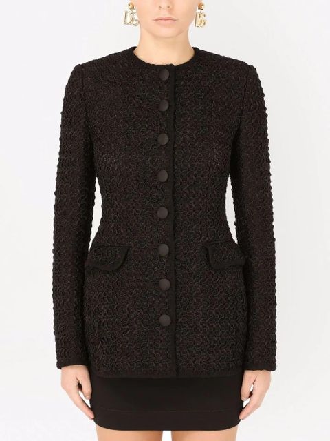 Dolce & Gabbana single-breasted tweed jacket - Black