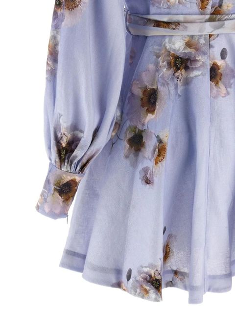ZIMMERMANN buttoned floral print dress - Blue