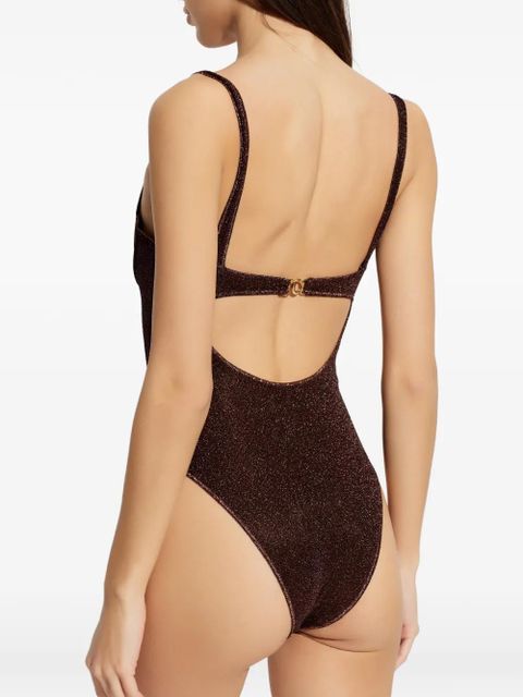 Oséree square-neck swimsuit - Brown