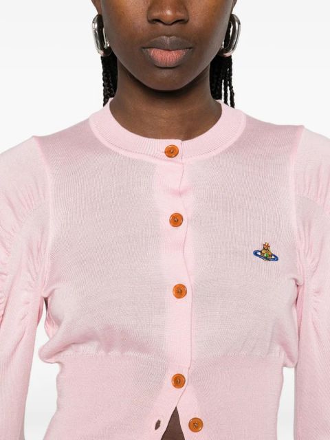 Vivienne Westwood button puff-sleeve cardigan - Pink