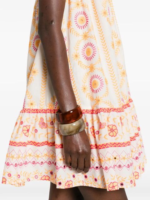 TWINSET floral-embroidered mini dress - Neutrals
