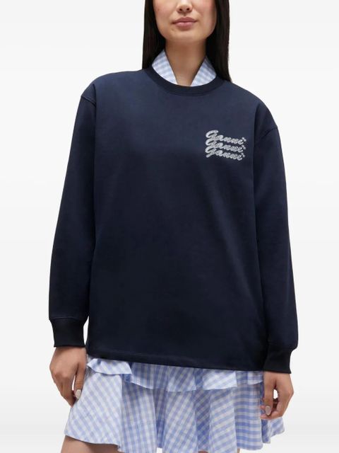 GANNI logo-embroidered long-sleeve top - Black - zdjęcie produktu nr 2