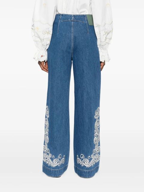 ALEMAIS embroidered-detail jeans - Blue