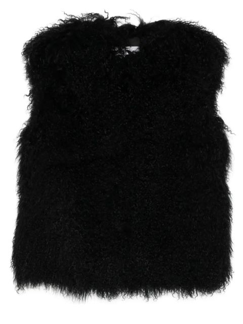 Yves Salomon sleeveless curly-fur vest - Black - zdjęcie produktu nr 1